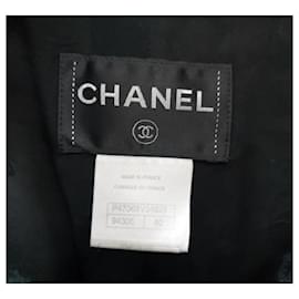 Chanel-Chanel 13A Cyber Tweed Bomber Black Jacket Skirt Suit-Black