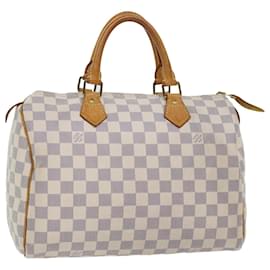 Louis Vuitton-Louis Vuitton Damier Azur Speedy 30 Bolsa de mão N41533 Autenticação de LV 52412-Outro