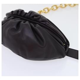 Autre Marque-BOTTEGAVENETA Chain Shoulder Bag Leather Purple Auth 51665-Purple