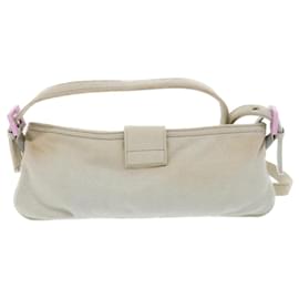 Fendi-FENDI Mamma Baguette Shoulder Bag cotton Beige Pink Auth bs7965-Pink,Beige