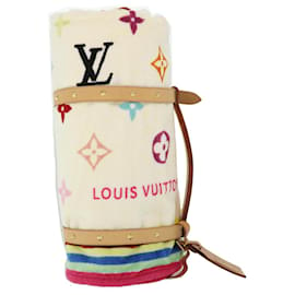 Louis Vuitton-LOUIS VUITTON Serviette Monogram Multicolore ÉDITION LIMITÉE 174 Authentification du coton 52532A-Blanc