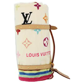 Louis Vuitton-LOUIS VUITTON Monogram Multicolor Towel EDITION LIMITED 174 Cotton Auth 52532a-White