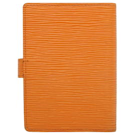 Louis Vuitton-LOUIS VUITTON Epi Agenda PM Day Planner Couverture Orange Mandarin R2005H Authentification 52614-Autre,Orange