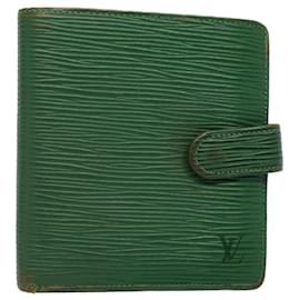Louis Vuitton-LOUIS VUITTON Epi Porte Billets Carteira Bifold Compacta Verde M63554 Autenticação de LV 52470-Verde