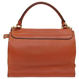 Céline-CELINE Shoulder Bag Leather 2way Orange Auth bs7869-Orange