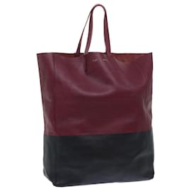 Céline-CELINE Tote Bag Leather Wine Red Auth bs7779-Other