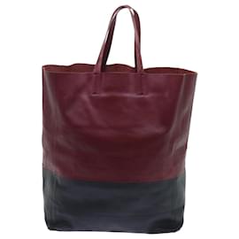 Céline-CELINE Tote Bag Leather Wine Red Auth bs7779-Other