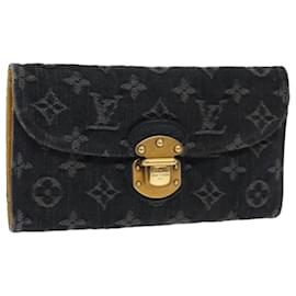 Louis Vuitton-Carteira LOUIS VUITTON Denim Portefeuille Amelia Lamb Azul M95511 LV Auth bs7901-Azul