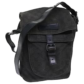 Gucci-gucci GG Canvas Shoulder Bag black 101654 auth 52265-Black