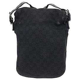 Gucci-gucci GG Canvas Shoulder Bag black 101654 auth 52265-Black