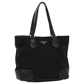 Prada-PRADA Tote Bag Nylon Black Auth bs8201-Black
