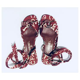 Chanel-Rue 31 Cambon Sandals-White,Red