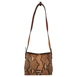 Lancel-Handbags-Brown,Python print,Light brown,Gold hardware,Camel