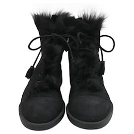 Pedro Garcia-Pedro Garcia shearling lined lace up ankle boots-Black