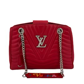 Louis Vuitton-Borsa tote con catena New Wave in pelle trapuntata rossa-Rosso