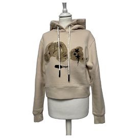 Sudadera con capucha Palm Angels Beige Algodón Teddy Flocking Beige