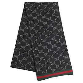SCIARPA GUCCI WEB NERA E GRIGIA NUOVA Nero Grigio