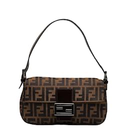 Fendi-Zucca Canvas Baguette 26424-Brown
