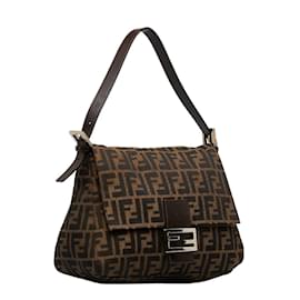 Fendi-Sac à rabat Mamma Forever en toile Zucca 26325-Marron