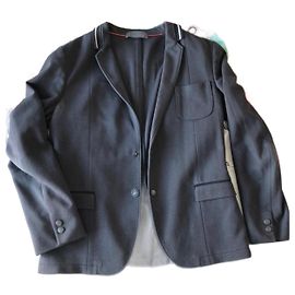 Ikks T-Mesh Jacket Black Dark Grey Cotton Size 52 Black Dark grey