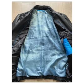 Ikks-IKKS Perfecto Leather Jacket, Size L.-Black