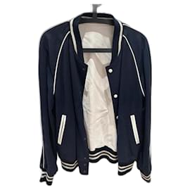 Sandro-Teddy Sandro Reversible Size L-White,Navy blue