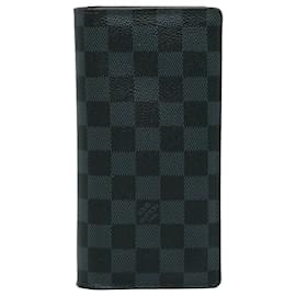 Louis Vuitton-Louis Vuitton Black Damier Graphite Brazza Wallet-Black