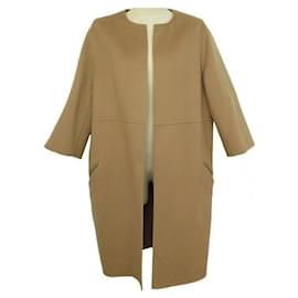 MANTEAU YVES SAINT LAURENT 272780 LONGUE VESTE L 42 CACHEMIRE COAT JACKET Camel