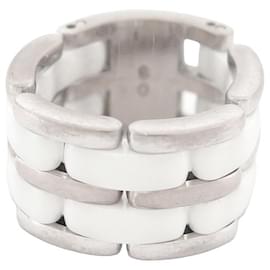 Chanel-CHANEL RING ULTRA GM SIZE 51 in white gold 18K AND CERAMIC GOLDEN RING-Silvery