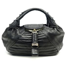 FENDI SPY HANDBAG 8BR511RRU IN BLACK LEATHER BLACK LEATHER HANDBAG Black
