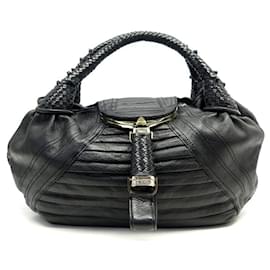 Fendi-FENDI SPY HANDBAG 8BR511RRU IN BLACK LEATHER BLACK LEATHER HANDBAG-Black