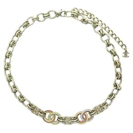 Chanel-NEW CHANEL CHOKER NECKLACE LOGO CC MULTICOLORED 44-50 IN GOLD METAL NECKLACE NEW-Golden