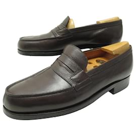 JM Weston-JM WESTON LOAFERS 180 7C 41 BROWN GRAINED LEATHER GUMMER SOLES-Brown