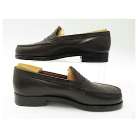 JM Weston-JM WESTON LOAFERS 180 7C 41 BROWN GRAINED LEATHER GUMMER SOLES-Brown