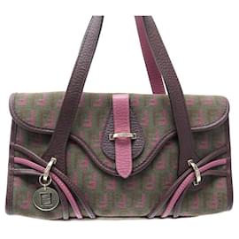 Fendi-FENDI ZUCCHINO MONOGRAM FF CANVAS HANDBAG 8BN147 KHAKI CANVAS HAND BAG-Multiple colors