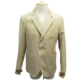 NUOVA GIACCA BRUNELLO CUCINELLI IN VELLUTO A COSTE 50 IT 48 FR M COTONE BEIGE Beige