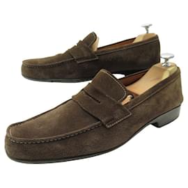 JM Weston-JM WESTON LOAFERS 625 9E 43 BROWN SUEDE SUEDE LOAFERS-Brown