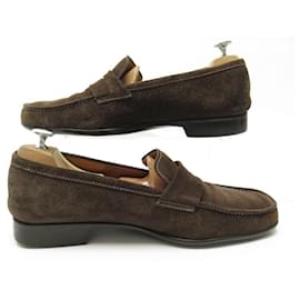 JM Weston-JM WESTON LOAFERS 625 9E 43 BROWN SUEDE SUEDE LOAFERS-Brown