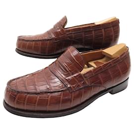 JM Weston-JM WESTON LOAFERS 180 6.5F 41 IN CROCODILE LEATHER + SHOE STREET-Brown