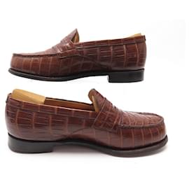 JM Weston-JM WESTON LOAFERS 180 6.5F 41 IN CROCODILE LEATHER + SHOE STREET-Brown