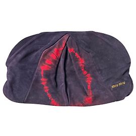 Miu Miu Oversized Tie Dye Clutch in Purple Goat Suede Purple