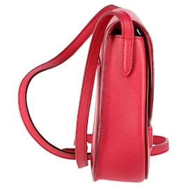 Céline-Celine Small Trotteur Shoulder Bag in Red Leather-Red