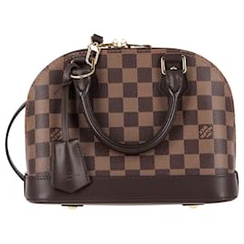 Louis Vuitton-Louis Vuitton Alma BB Tote Bag in Brown Damier Coated Canvas-Brown