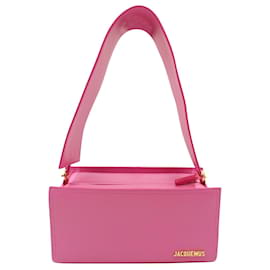 Jacquemus-Jacquemus Le rectangle Tote Bag in Pink Leather-Pink
