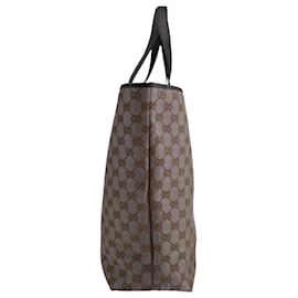 Gucci-Gucci All Over Logo Shimmer Tote Bag in Brown Canvas-Brown