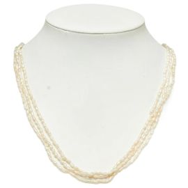 & Other Stories LuxUness 3-Collar de perlas de hilo Collar de material natural en excelentes condiciones Blanco