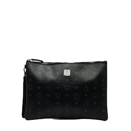 MCM-MCM Visetos Clutch Bag Canvas Clutch Bag in Good condition-Black