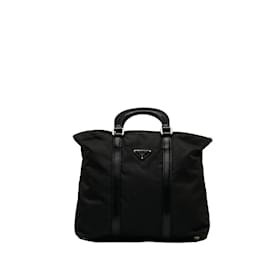 Prada-Prada Tessuto Satchel Canvas Handbag in Good condition-Black