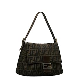Fendi-Zucca Canvas Mamma Baguette-Brown