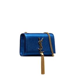 Yves Saint Laurent-Kate Tassel Leather Crossbody Bag-Blue